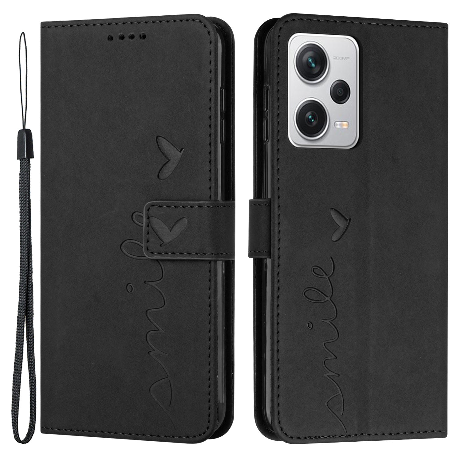 For Xiaomi Redmi Note 12 Pro 5G Note 12 Explorer 5G Leather Phone Cover Heart Shape Phone Stand Wallet Case with Strap For Xiaomi Redmi Note 12 Pro 5G Note 12 Explorer 5G Leather Phone Cover Heart Shape Phone Stand Wallet Case with Strap